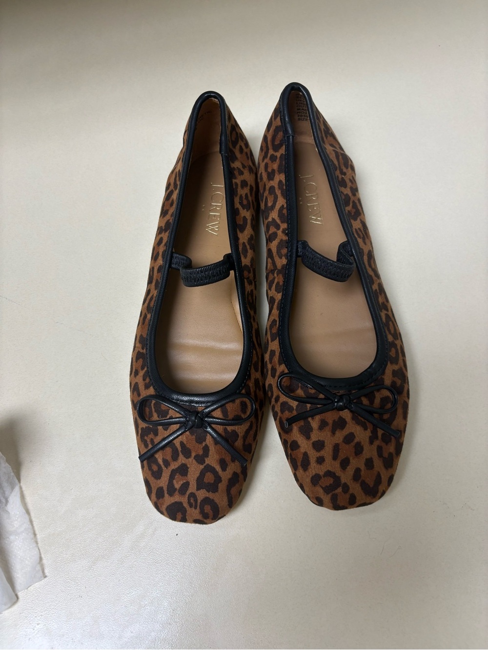 J. Crew Leopard-Print Ballet Flats in Brown and Black